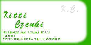 kitti czenki business card